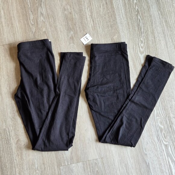 NWT STREETWEAR SOCIETY 2 pr Black Jersey Leggings S - Picture 1 of 2
